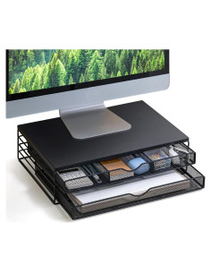 Soporte para Monitor ARCOBIS de Madera y Metal con Cajones