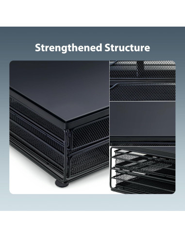 Soporte para Monitor ARCOBIS de Madera y Metal con Cajones