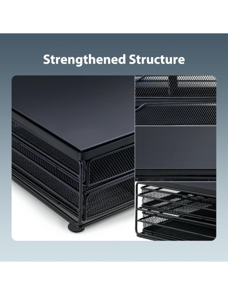 Soporte para Monitor ARCOBIS de Madera y Metal con Cajones