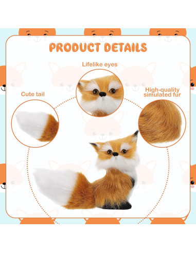 Adornos de Zorro de Peluche Sosation - 2 Piezas Marrón