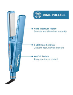 Plancha Digital Iónica BaBylissPRO 3.18 cm Alisador de Cabello 2