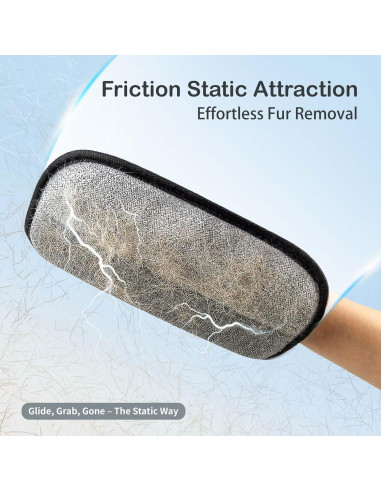 Guante Electroestático para Eliminar Pelo de Mascotas POUPUA - Negro