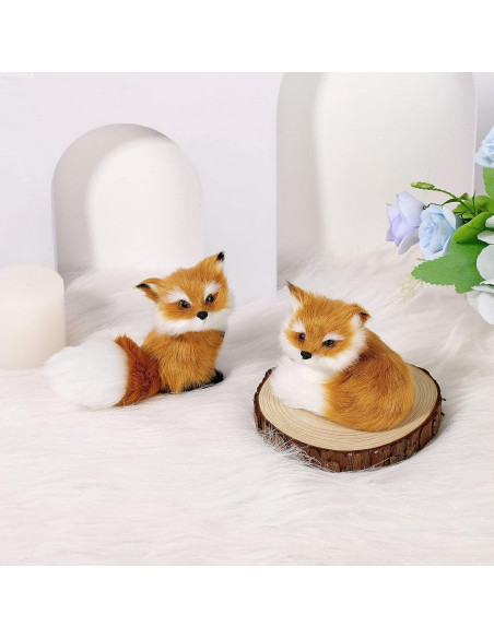 Adornos de Zorro de Peluche Sosation - 2 Piezas Marrón