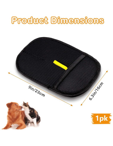 Guante Electroestático para Eliminar Pelo de Mascotas POUPUA - Negro