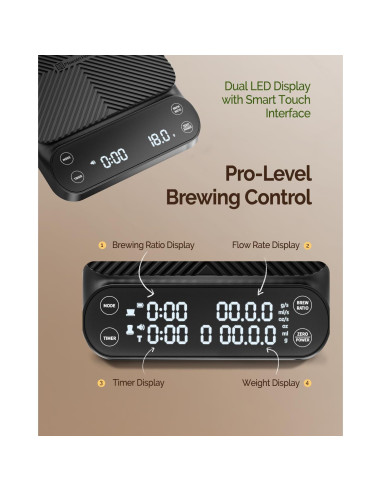 Balanza de Café Digital Maestri House S3 3kg/0.1g Negra