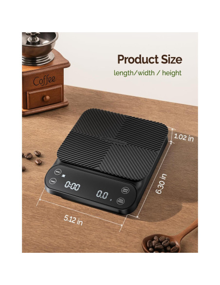 Balanza de Café Digital Maestri House S3 3kg/0.1g Negra