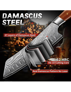 Cuchillo de Chef Japonés TIJERAS 17.78 cm Acero Damasco 2