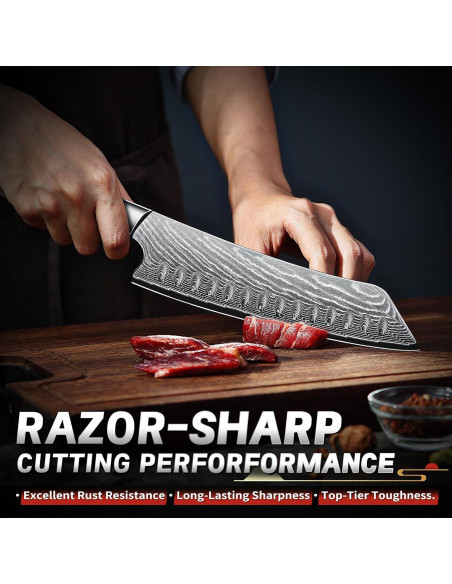 Cuchillo de Chef Japonés TIJERAS 17.78 cm Acero Damasco