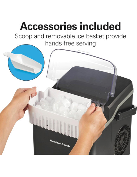 Máquina de Hielo Hamilton Beach 86151, 11.79 Kg/día, 2 Tamaños