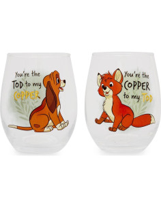 Juego de 2 Vasos de Vino Sin Tallo Disney Zorro y el Sabueso 591 ml 2