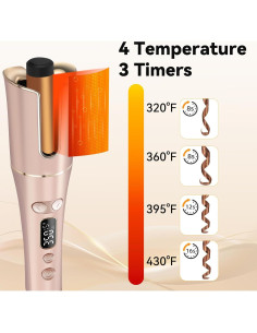 Rizador Automático EIHOO 1" (2.54 cm) Rosa Claro 4 Temperaturas 2