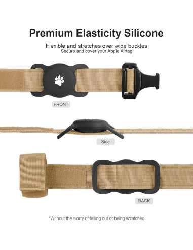 2 Soportes de Collar para Airtag Yiliuoer - Silicona Impermeable