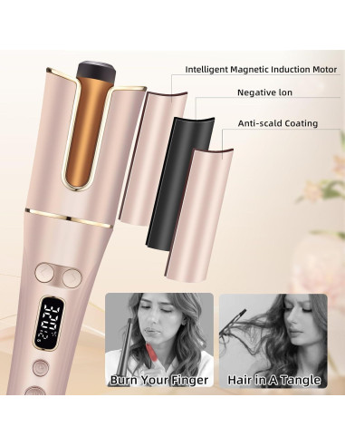 Rizador Automático EIHOO 1" (2.54 cm) Rosa Claro 4 Temperaturas