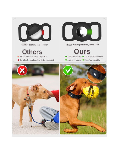 2 Soportes de Collar para Airtag Yiliuoer - Silicona Impermeable 2 Soportes de Collar para Airtag Yiliuoer - Silicona Impermeable