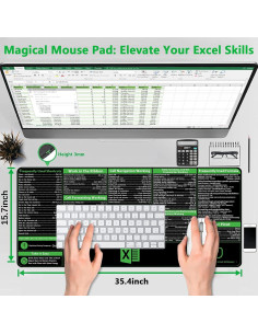 Mousepad de Atajos de Excel ProbTis Pro 90x40 cm Antideslizante 2