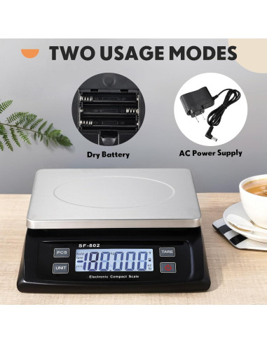 Escala de Cocina Digital Tellegloww 30kg Pantalla LCD Negra