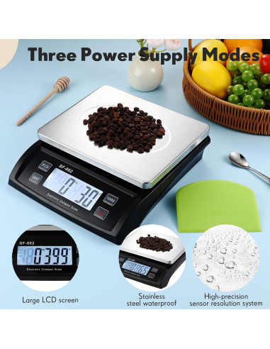 Escala de Cocina Digital Tellegloww 30kg Pantalla LCD Negra