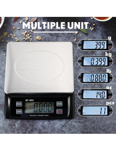 Escala de Cocina Digital Tellegloww 30kg Pantalla LCD Negra