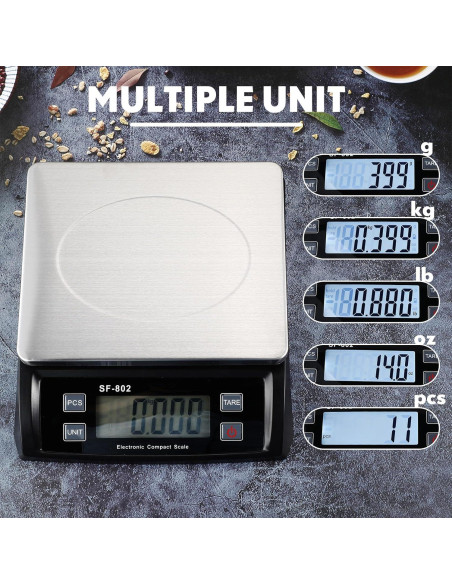 Escala de Cocina Digital Tellegloww 30kg Pantalla LCD Negra