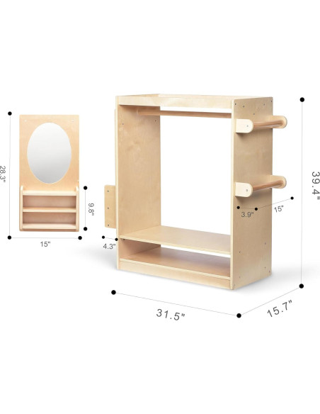Centro de Vestir Infantil Bolocon con Espejo y Organizador