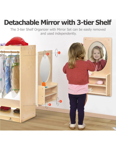 Centro de Vestir Infantil Bolocon con Espejo y Organizador