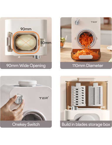 Rallador Eléctrico TER 5 en 1 con 5 Cuchillas Inoxidable