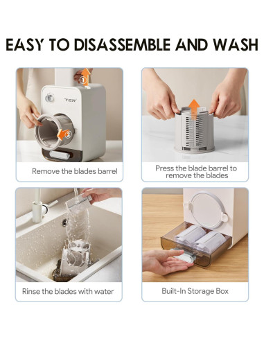 Rallador Eléctrico TER 5 en 1 con 5 Cuchillas Inoxidable