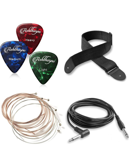 Guitarra Acústica-Eléctrica Ashthorpe 41" Negro con Ecualizador Guitarra Acústica-Eléctrica Ashthorpe 41" Negro con Ecualizador