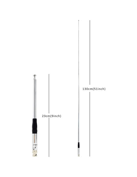 Antena Telescópica HYS 27MHz BNC 23-130cm