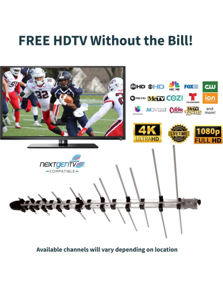 Antena UHF VHF HDTV Direccional Antenas Direct ELEMENT 96 km