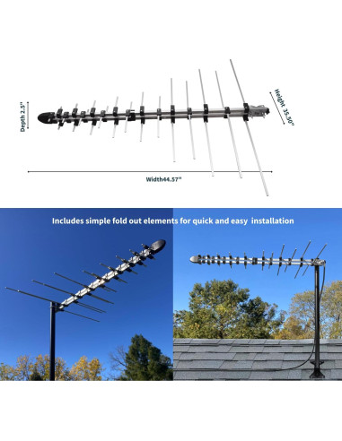 Antena UHF VHF HDTV Direccional Antenas Direct ELEMENT 96 km