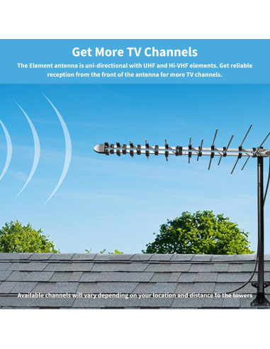 Antena UHF VHF HDTV Direccional Antenas Direct ELEMENT 96 km