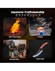 Cuchillo Huusk Chef Forjado 14.5 cm Acero Japonés con Funda 2