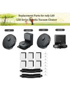 Kit de Repuesto Eufy L50 L60 - 2 Cepillos Rodantes, 6 Filtros, 8 Cepillos Laterales 2
