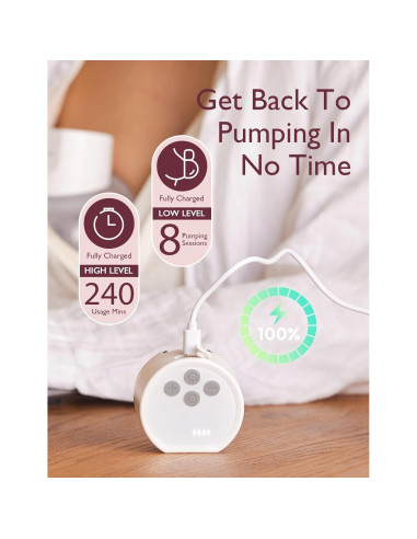 Extractor de Leche Eléctrico Momcozy S12 Pro Doble 24mm Blanco