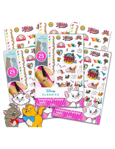 Tatuajes Temporales Disney Aristogatos - 78 Diseños para Niños