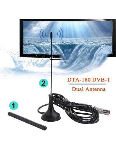 Antena de TV DTA-180 VJK Portátil 1080P VHF UHF 80.5 km
