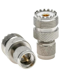 Adaptadores Coaxiales PL259 UHF Ahoaepy 2PCS Mini UHF Macho 2