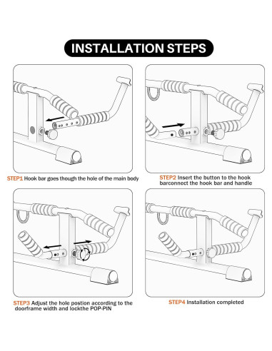 Barra de Dominadas AmazeFan Ergonómica para Puerta 2024