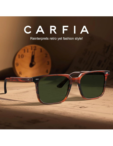 Gafas de sol polarizadas Carfia para hombres, acetato, UV400