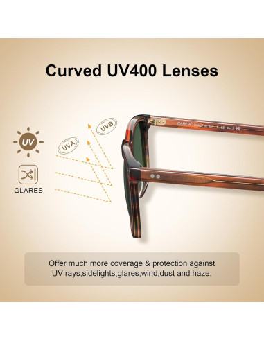 Gafas de sol polarizadas Carfia para hombres, acetato, UV400
