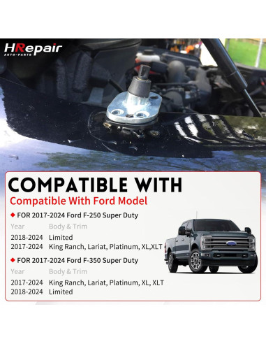 Soporte de Base de Antena de Radio HRepair para Ford F250/F350 2017-2024