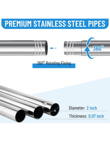 Kit de Montaje en Poste Starlink Gen 3 - Acero Inoxidable 3.05m