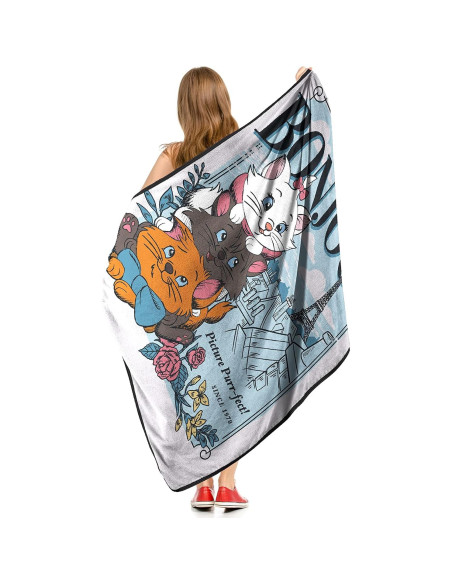 Manta Micro Raschel Disney Aristogatos Bonjour 116.8x152.4cm Manta Micro Raschel Disney Aristogatos Bonjour 116.8x152.4cm