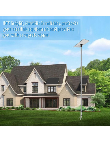 Kit de Montaje en Poste Starlink Gen 3 - Acero Inoxidable 3.05m