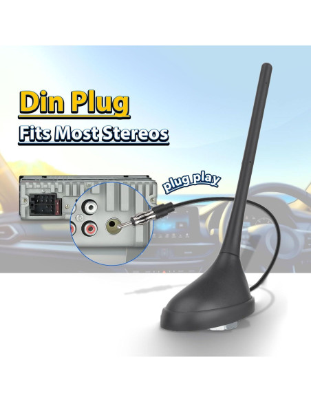 Antena de Radio Universal Eightwood para Automóvil FM AM 7dBi