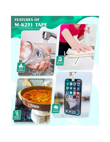 Cinta de Etiqueta TITBIT 6PK 12mm para Brother P Touch