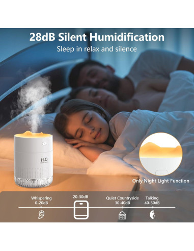 Humidificador Mini HOTBAG 350ml USB Silencioso Luz Nocturna