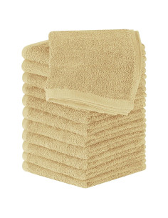 Juego de Toallas Utopia 12 Paños de Algodón Beige 30x30 cm