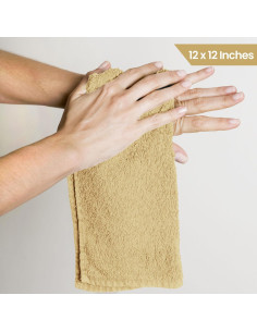 Juego de Toallas Utopia 12 Paños de Algodón Beige 30x30 cm 2